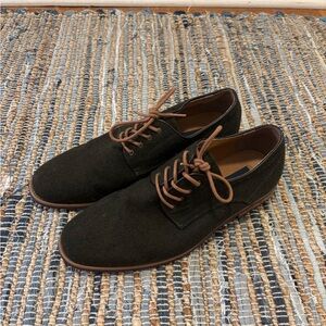 Men's dark green wool Oxford Shoes GEORGIO BRUTINI sz 9